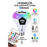 Rollovie Bluetooth Music Bulb Akıllı Hoparlör Led Işıklı Uzaktan Kumandalı Müzikli Ampul 7 Renk Işıklı