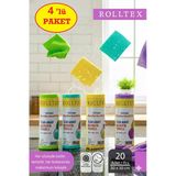 ROLLTEX 4'lü Paket 80 Yaprak 30X30CM Yırt Kopar %100 Mikrofiber Temizlik Bezi 4 Renk