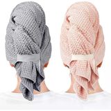 Rolshol 2'Li Paket, Kadınlar Için Büyük Mikrofiber Saç Havluları - Süper Emici Hızlı Kuruyan Saç Kurutma Havlusu - Kıvırcık Saçlar Için Saç Havlusu Sargısı Uzun Kısa Saçlar - Islak Saçlar Için