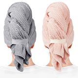 ROLSHOL 2'li Paket, Kadınlar için Büyük Mikrofiber Saç Havluları - Süper Emici ve Hızlı Kuruyan Saç Kurutma Havlusu - Kıvırcık Saçlar için Saç Havlusu Sargısı Uzun ve Kısa Saçlar - Islak Saçlar için Kabarma