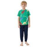 Roly Poly Erkek Çocuk Pijama Takımı RP3030 Yeşil 2-3 Yaş