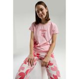 Roly Poly Kadın Pijama Takımı, Çiçekli Desen, Kısa Kol, Uzun Paça, Turuncu, M Beden