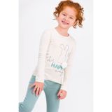 ROLY POLY Kız Çocuk Pijama Takımı, Be Happy Everyday, Vanilya, 3-4 Yaş RP1982-C