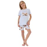 Roly Poly Kız Çocuk Pijama Takımı, Gri Melanj, Şortlu, 2-3 Yaş