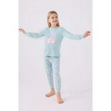 Roly Poly Kız Çocuk Pijama Takımı Su Yeşili Rp3486-2, 3-4 Yaş, 8684053261445