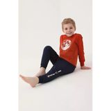 Roly Poly Premium Erkek Çocuk Moon Rahat Kalıp Pamuklu Uzun Kollu Paça Manşetli Pijama Takım