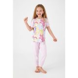 Roly Poly Premium Kız Çocuk Unicorn Magic Pamuklu Rahat Kalıp Kısa Kollu Pijama Takım