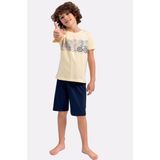 RolyPoly 2715C Erkek Çocuk Yazlık Bermuda Pijama - 2 - 3 Yaş - Sarı - Lacivert