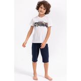 RolyPoly 2727C Erkek Çocuk Yazlık Kapri Pijama Ta - 6 - 7 Yaş - Krem