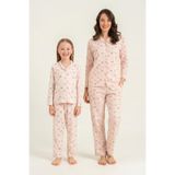Rolypoly Anne Kız Hearts Pembe Gömlek Pijama Takımı, Uzun Kollu,%100 Pamuk