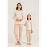 Rolypoly Anne Kız Lovely Bear Krem Uzun Kol Pijama Takım RP3916-A-V1 RP3916-A-V1