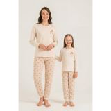 Rolypoly Anne Kız Lovely Bear Krem Uzun Kol Pijama Takım