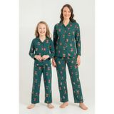 Rolypoly Anne Kız Winter Bear Yeşil Gömlek Pijama Takımı