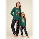 Rolypoly Anne Kız Wish You All The Best Yeşil Uzun Kol Pijama Takım RP3918-A-V2 RP3918-A-V2