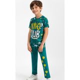 RolyPoly Dino Club Koyu Yeşil Erkek Çocuk Pijama Takımı - 1 - 2 Yaş