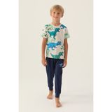 RolyPoly Dinosaur Bej Erkek Çocuk Pijama Takımı - 10 - 11 Yaş