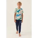 RolyPoly Dinosaur Bej Erkek Çocuk Pijama Takımı - 2 - 3 Yaş