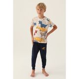 RolyPoly Dinosaur Krem Erkek Çocuk Pijama Takımı - 10 - 11 Yaş