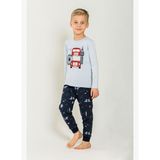 Rolypoly Erkek Çocuk Beep Beep London Bus Mavi Uzun Kol Pijama Takım RP3877-C-V1 RP3877-C-V1
