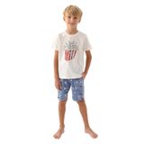 Rolypoly Erkek Çocuk Bermuda Krem Pijama Takımı 3373 Krem 2-3