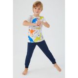 Rolypoly Erkek Çocuk Beyaz Kısa Kol Pijama Takım - 2 - 3 Yaş