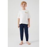 Rolypoly Erkek Çocuk Beyaz Kısa Kol Pijama Takım - 3 - 4 Yaş