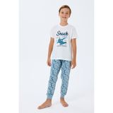 Rolypoly Erkek Çocuk Beyaz Pijama Takım RP3743-C-V2 - 5 - 6 Yaş