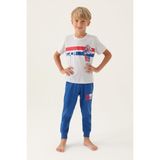 Rolypoly Erkek Çocuk Gri Kısa Kol Pijama Takım - 5 - 6 Yaş - Kar Melanj