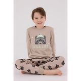 Rolypoly Erkek Çocuk Kahverengi Pijama Takımı - 5 - 6 Yaş