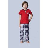 RolyPoly Erkek Çocuk Kısa Kollu Kırmızı Pijama Takımı EDY2813K - 1 - 2 Yaş