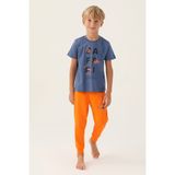 Rolypoly Erkek Çocuk Mavi Kısa Kol Pijama Takım - 9 - 10 Yaş