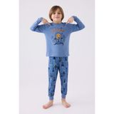 RolyPoly Erkek Çocuk Mavi Uzun Kol Pijama Takım - 3 - 4 Yaş