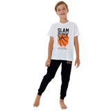 Rolypoly Erkek Çocuk Pijama Takımı, Beyaz, Kısa Kollu, 9-10 Yaş