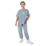 Rolypoly Erkek Çocuk Pijama Takımı, Gri, 9-10 Yaş, Kısa Kollu, Bisiklet Yaka, Lastikli Paça, Çift Cep