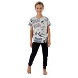 Rolypoly Erkek Çocuk Pijama Takımı, Gri, Kısa Kollu, Bisiklet Yaka, Lastikli Paça, 2-3 Yaş
