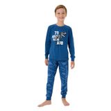 Rolypoly Erkek Çocuk Pijama Takımı, Lacivert, Dinozor Baskılı, 6-7 Yaş