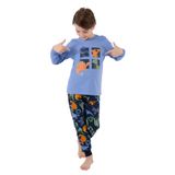 Rolypoly Erkek Çocuk Pijama Takımı, Mavi, Uzun Kol, Lastikli Paça, 4-5 Yaş
