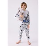 RolyPoly Erkek Çocuk Pijama Takımı ,süprem Dokuma - 4 - 5 Yaş - Kar Melanj