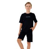 Rolypoly Erkek Çocuk Siyah Bermuda Takım, Kısa Kollu, Bisiklet Yaka, 14-15 Yaş