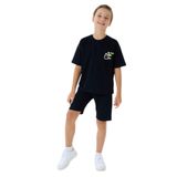 Rolypoly Erkek Çocuk Siyah Bermuda Takım, Kısa Kollu, Bisiklet Yaka, Oversize, 14-15 Yaş