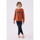 RolyPoly Erkek Çocuk Uzun Kol Pijama Takım RP3433 Açık Tarçın - Kahverengi - 3 - 4 Yaş