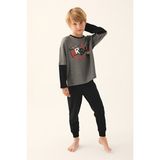 RolyPoly Erkek Çocuk Uzun Kollu Pijama Takımı - Siyah - 2 - 3 Yaş