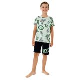 Rolypoly Erkek Çocuk Yeşil Bermuda Takım, Kısa Kollu, Bisiklet Yaka, Boru Paça, Regular Kalıp, 14-15 Yaş