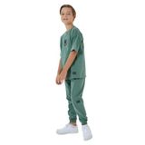 Rolypoly Erkek Çocuk Yeşil Eşofman Takımı, Kısa Kollu, Bisiklet Yaka, Lastikli Paça, Oversize,%100 Pamuk, 7-8 Yaş