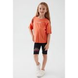 Rolypoly Kız Çocuk Garson Oranj Şortlu Pijama Takım 3073 Turuncu (Oranj) 10-11