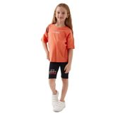 Rolypoly Kız Çocuk Garson Oranj Şortlu Pijama Takım 3073 Turuncu (Oranj) 9-10