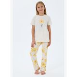 Rolypoly Kız Çocuk Krem Pijama Takım