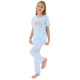 Rolypoly Kız Çocuk Pijama Takımı, Mavi, Kısa Kollu, Bisiklet Yaka, 2-3 Yaş