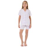 Rolypoly Kız Çocuk Pijama Takımı, Mor, Gömlek Yaka, Kısa Kol, Şort Paça, 4-5 Yaş