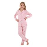 Rolypoly Kız Çocuk Pijama Takımı, Pembe, Gömlek Kesim, Uzun Kol, 7-8 Yaş